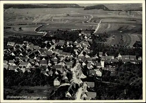 Ak Grabenstetten in Baden Württemberg, Fliegeraufnahme