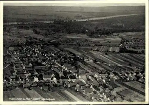 Ak Hügelsheim am Rhein, Fliegeraufnahme