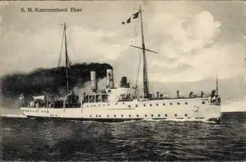 Ak Deutsches Kriegsschiff, SMS Eber, Kanonenboot, Kaiserliche Marine