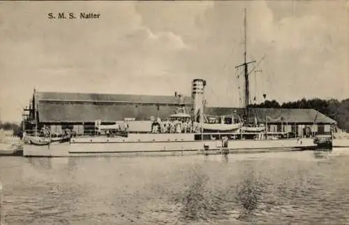 Ak Deutsches Kriegsschiff, SMS Natter, Panzerkanonenboot, Kaiserliche Marine