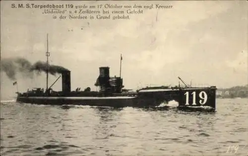 Ak Deutsches Kriegsschiff, SMS Torpedoboot 119