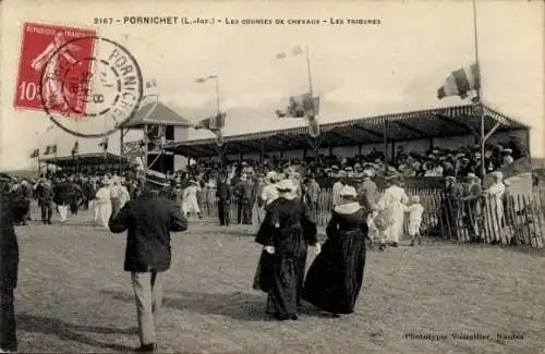 Ak Pornichet Loire Atlantique, Pferderennen, Tribünen