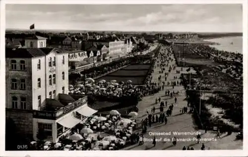 Ak Ostseebad Warnemünde Rostock, Bismarckpromenade, Strand-Diele