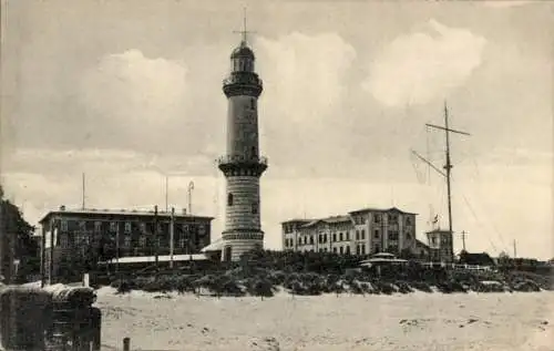 Ak Ostseebad Warnemünde Rostock, Leuchtturm