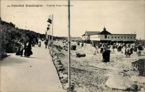 Ak Ostseebad Brunshaupten Kühlungsborn, Friedrich Franz Promenade, Strand