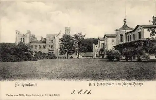 Ak Seebad Heiligendamm Bad Doberan, Burg Hohenzollern und Marien-Cottage