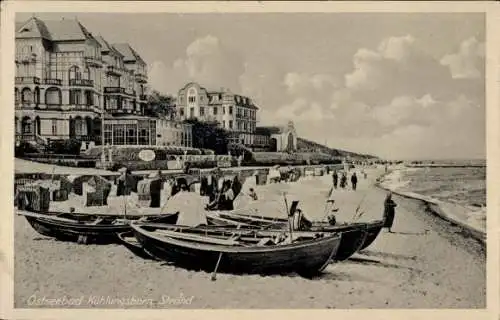 Ak Ostseebad Kühlungsborn, Strand, Boote an Land, Strandkörbe