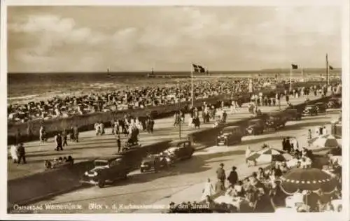 Ak Ostseebad Warnemünde Rostock, Strand, Promenade, Blick v. d. Kurhausterrassen