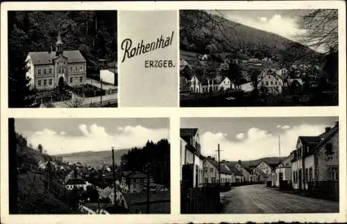 Ak Rothenthal Olbernhau im Erzgebirge Sachsen, Straßenpartie, Teilansichten
