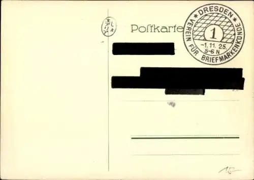 Künstler Ak Hesshaimer, Ludwig, Tagung des Vereins f. Briefmarkenkunde Dresden 1925