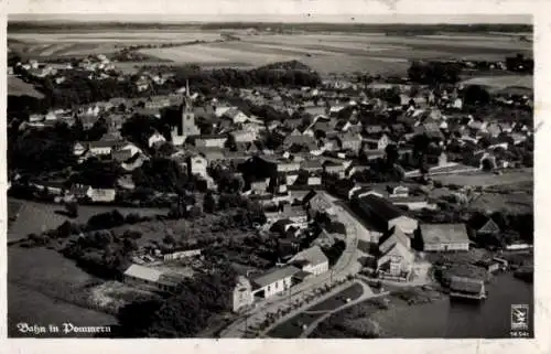 Ak Banie Bahn Pommern, Panorama, Fliegeraufnahme