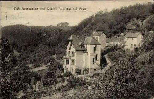 Ak Trier in Rheinland Pfalz, Cafe Restaurant und Kurort Busental, Garten