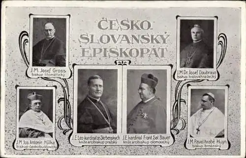 Ak Tschechoslowakei, Episkopat, Geistliche, Josef Doubrava, Kardinal Bauer, Hülka, Josef Gross