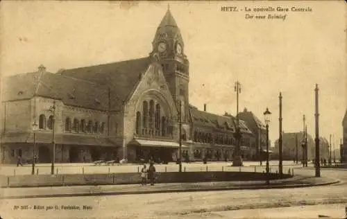 Ak Metz Moselle, Nouvelle Gare Centrale