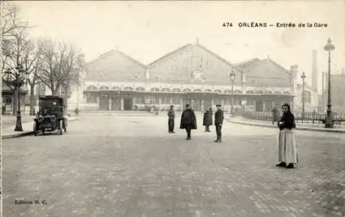 Ak Orléans Loiret, Bahnhof, Eingang