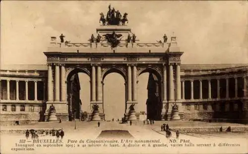 Ak Bruxelles Brüssel, Parc du Cinquantenaire, L'Arc monumental