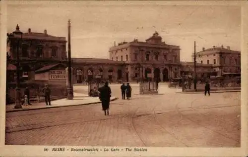 Ak Reims Marne, Bahnhof