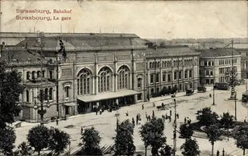 Ak Strasbourg Straßburg Elsass Bas Rhin, Bahnhof