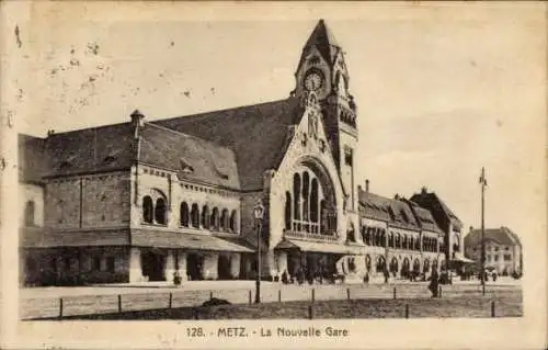 Ak Metz Moselle, La Nouvelle Gare