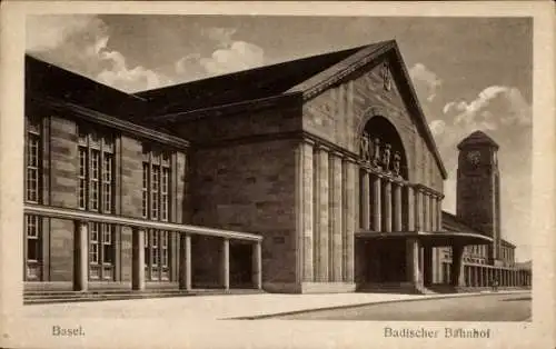 Ak Basel Stadt Schweiz, Badischer Bahnhof