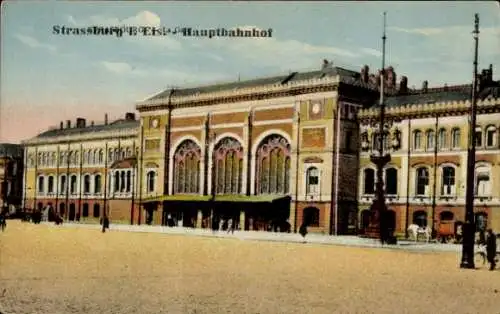 Ak Strasbourg Straßburg Elsass Bas Rhin, Hauptbahnhof