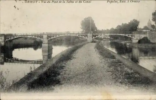 Ak Ormoy Haute-Saône, Pont de la Saone et du Canal