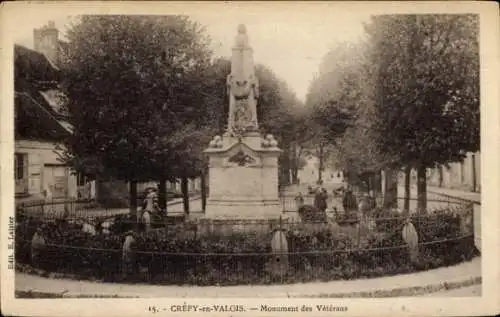 Ak Crépy en Valois Oise, Monument des Veterans