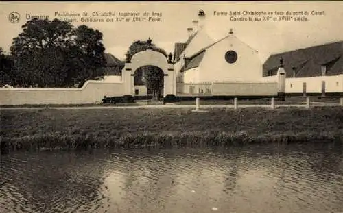 Ak Damme Westflandern, Ferme St Christophe du XVe S.