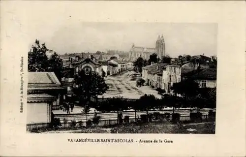 Ak Varangeville Meurthe et Moselle, Saint Nicolas, Avenue de la Gare