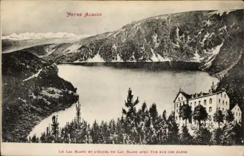 Ak Lac Blanc Orbey Urbeis Elsass Haut Rhin, Hotel du Lac, Alpen