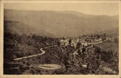 Ak Le Pompidou Lozère, Panorama, Route de la Corniche