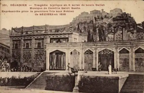 Ak Béziers Hérault, Arena, Freilichtbühne, Dejanire, Premiere 1898