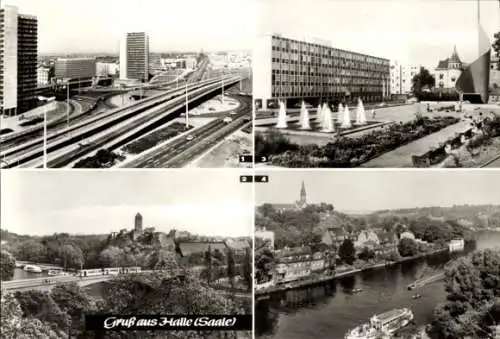 Ak Halle an der Saale, Ernst-Thälmann-Platz, Burg Giebichenstein