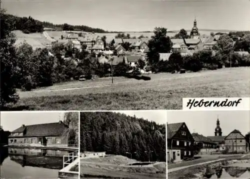 Ak Heberndorf Wurzbach im Saale Orla Kreis, Totalansicht, Kirchturm