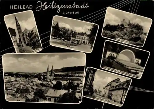 Ak Heilbad Heiligenstadt Eichsfeld Thüringen, Bergstraße, Bahnhof, Burg Honstein, Teilansicht