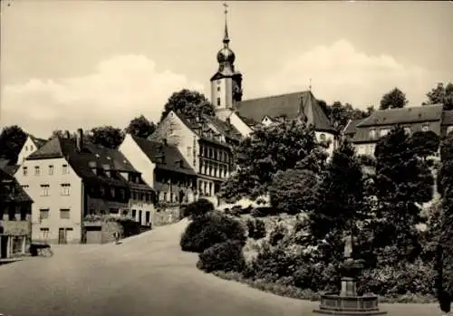 Ak Hohenstein Ernstthal in Sachsen, Markt mit Kirche