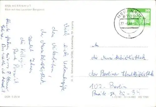 Ak Herrnhut in der Oberlausitz Sachsen, Panorama, Lausitzer Bergland