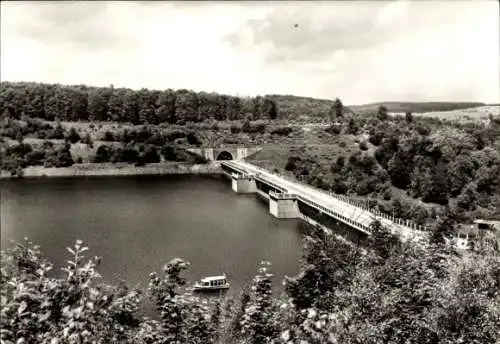 Ak Hasselfelde Oberharz am Brocken, Rappbodetalsperre, Boot, Brücke, Tunnel