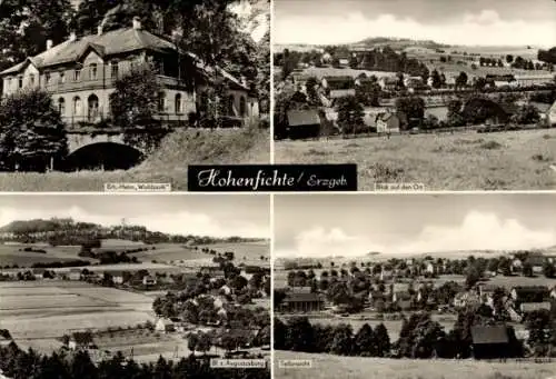 Ak Hohenfichte Leubsdorf in Sachsen, Haus Waldpark, Gesamtansicht, Blick von Augustusburg