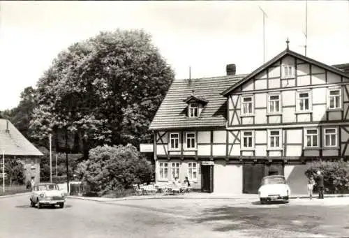 Ak Mägdesprung Harzgerode am Harz, HO-Gaststätte Zur Selke, Außenansicht