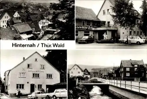 Ak Hinternah Schleusingen in Thüringen, Milchbar und Café Leda, Gasthaus zum Mühlberg, Hauptstraße