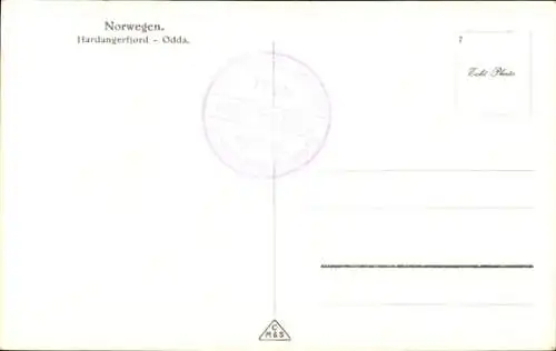 Ak Odda Norwegen, Hardangerfjord, Gesamtansicht, Dampfer