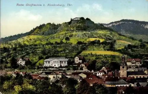 Ak Bad Blankenburg in Thüringen, Burg Greifenstein, Ruine