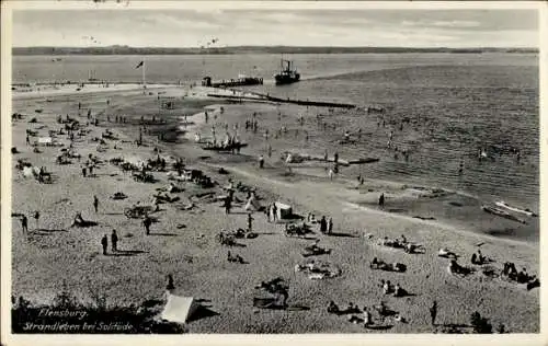 Ak Flensburg in Schleswig Holstein, Solitüde, Strand