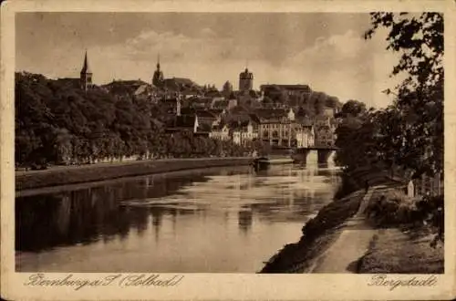 Ak Bernburg an der Saale, Solbad, Teilansicht, Brücke