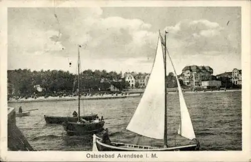 Ak Arendsee in der Altmark, Segelboote