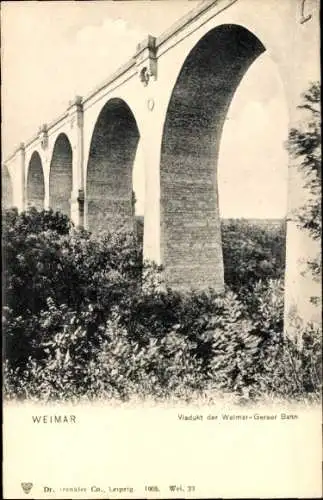 Ak Weimar in Thüringen, Viadukt Weimar-Gera Bahn