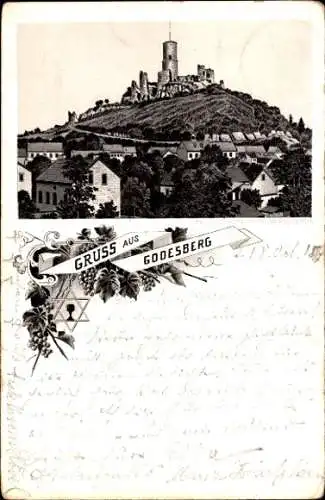 Litho Bad Godesberg Bonn am Rhein, Burgruine