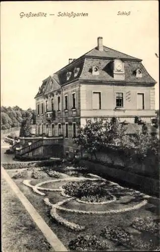 Ak Großsedlitz Heidenau in Sachsen, Schloss mit Schlossgarten