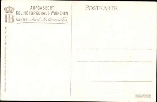 Ak München, Hofbräuhaus, Mann, Bierkrug